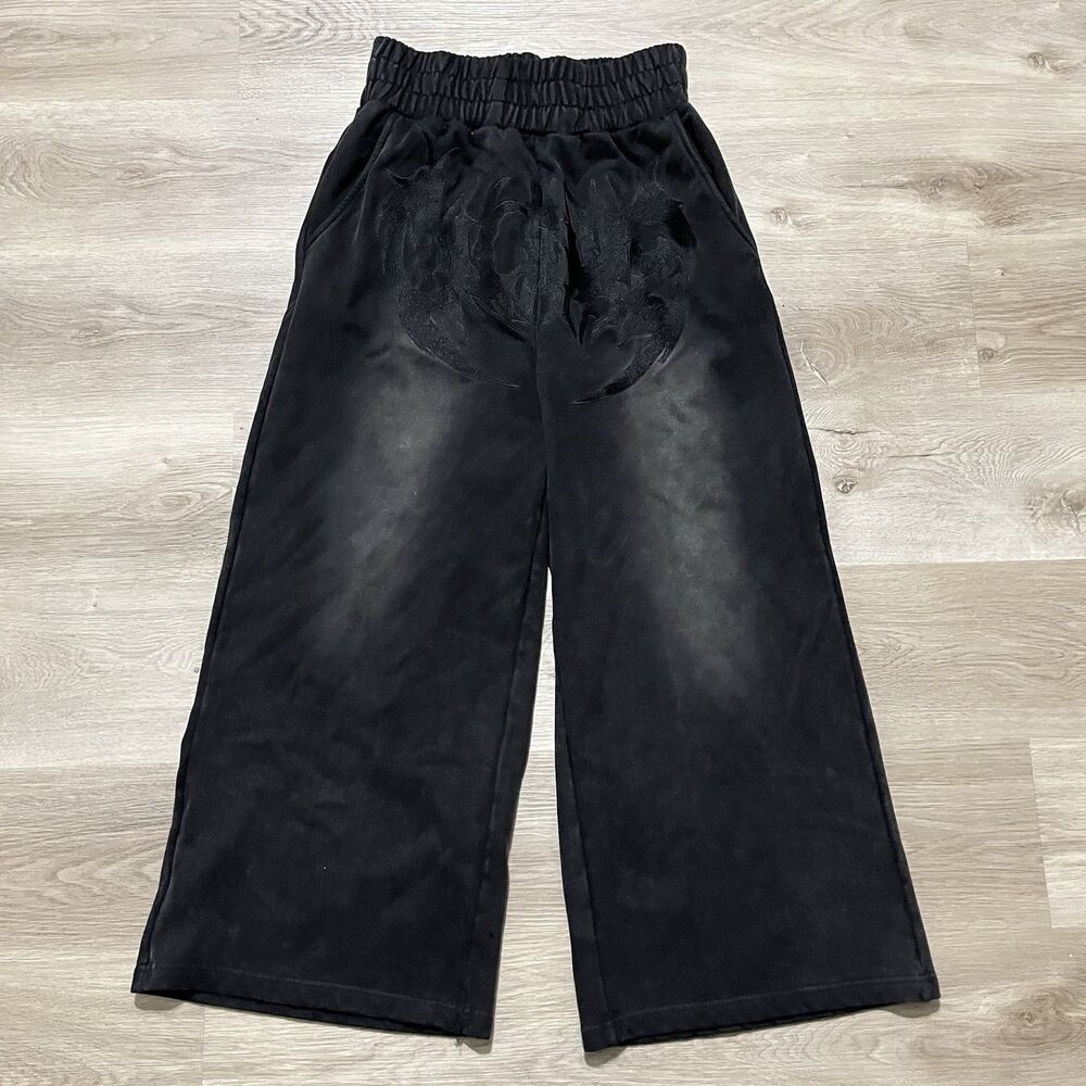 Vicaire Garments  Cur Sew Flared Sweatpants Black Mens Size Medium